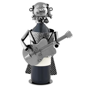 Product Image and Link for 13″ Metal Guitar Player Wine Bottle Holder