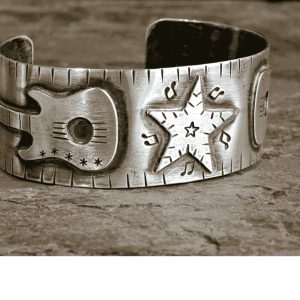 Product Image and Link for STERLING SILVER GUITAR BRACELET FOR MUSICIANS AND ROCK STARS – HANDMADE