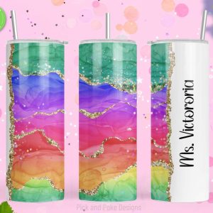Product Image and Link for Personalized Teacher Tumbler | 20oz Stainless Steel Cup with Lid and Straw