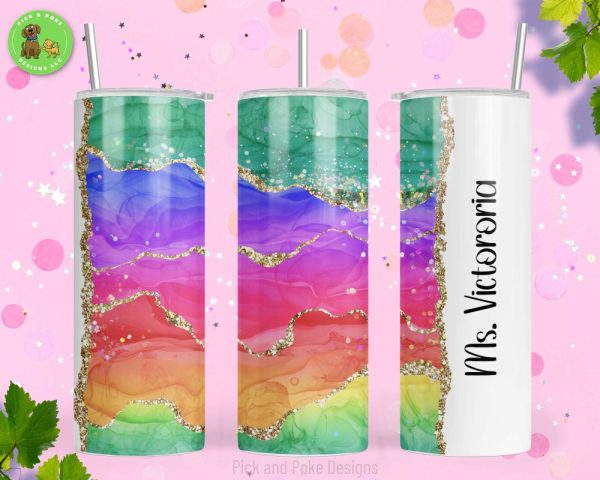 Product Image and Link for Personalized Teacher Tumbler | 20oz Stainless Steel Cup with Lid and Straw