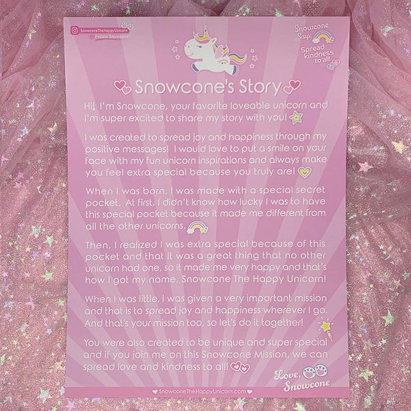 Product Image and Link for 💕Snowcone Mini Poster with Positive Message to “Follow Your Dreams Always!”