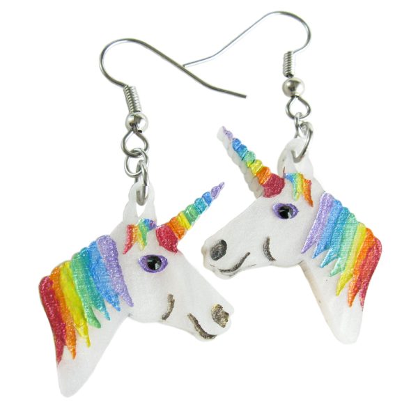 Product Image and Link for Rainbow Unicorn Drop Earrings