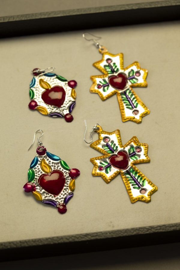 Product Image and Link for Mexican Earrings: Handpainted Tinplate