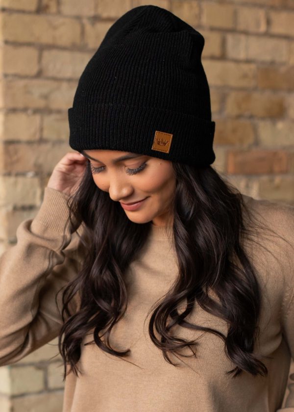 Product Image and Link for Black Cuffed Slouchy Beanie