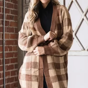 Product Image and Link for Plaid Sweater Cardigan