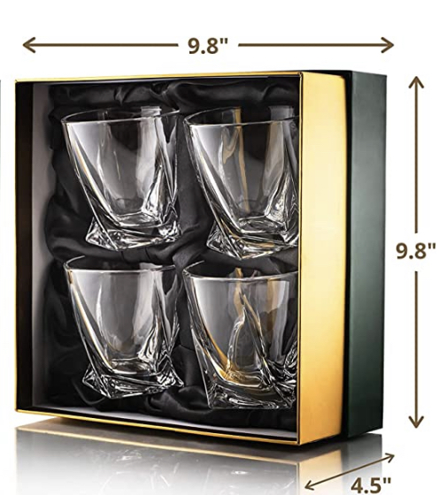 4 Pcs Crystal Whiskey Glass Gift Set - California Shop Small