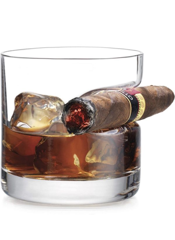 Product Image and Link for Godinger 12oz Cigar Whiskey Glass and whiskey stone gift set