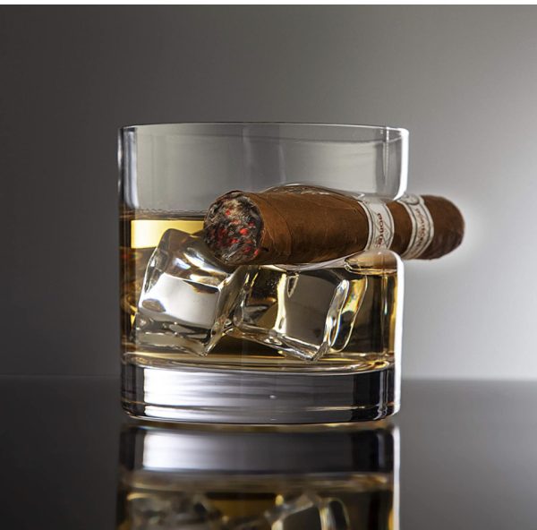 Product Image and Link for Godinger 12oz Cigar Whiskey Glass and whiskey stone gift set