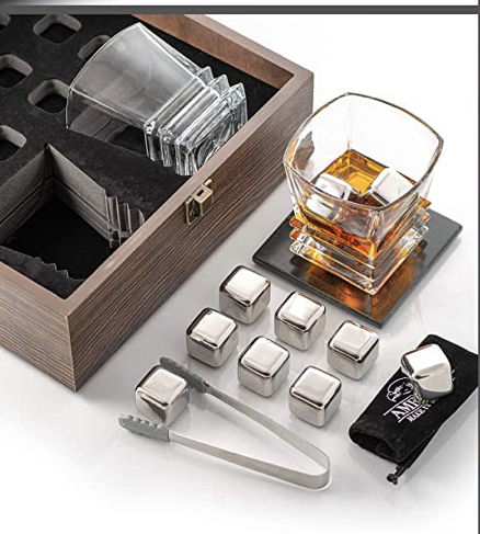 8pc Whiskey Stones - Whiskey Glass Set - California Shop Small