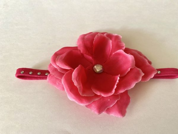 Product Image and Link for Hot Pink Flower Elastic Rhinestone Headband