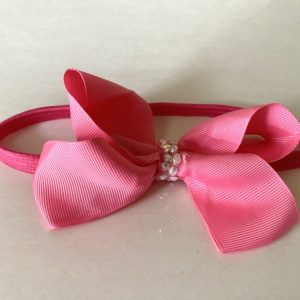Product Image and Link for Pink Rhinestone Center Bow Elastic Headband