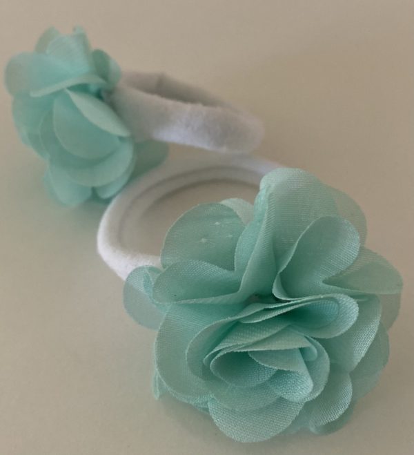 Product Image and Link for 4- Piece Assorted Pastel Colors L’il Flowers Ponytail Holder