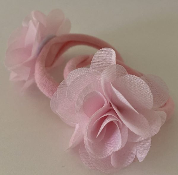 Product Image and Link for 4- Piece Assorted Pastel Colors L’il Flowers Ponytail Holder