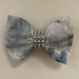 Product Image and Link for Denim 4″ Hair Bow with Rhinestone Center