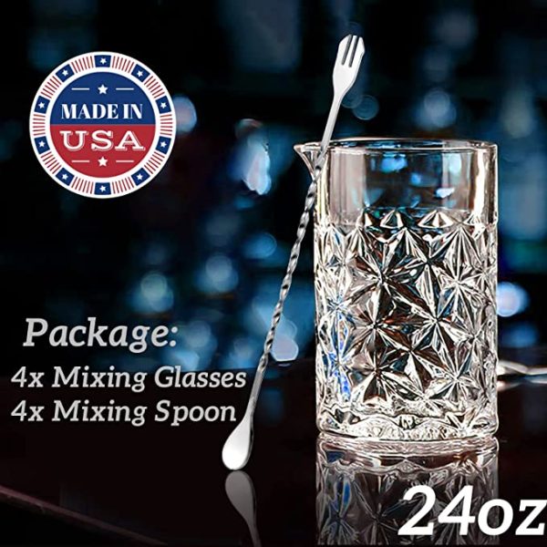Product Image and Link for 24 oz Crystal Mixing Glass with Weighted Mixing Spoon