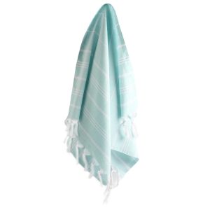 Product Image and Link for Light Teal Turkish Hand Towels – Set of 2, 100% Cotton-Small size 35″x23″ –  Turkish Pestemal