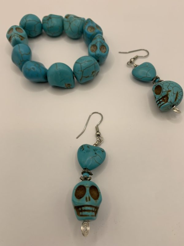 Product Image and Link for Calavera Earrings + Bracelet