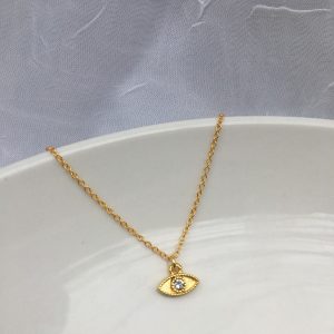Product Image and Link for Gold Plated Evil Eye Necklace