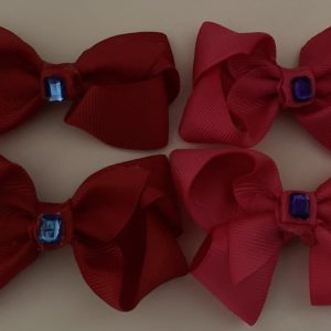 Product Image and Link for 4- Piece Assorted Color 2″ Bows W/Little Rhinestone In the Center