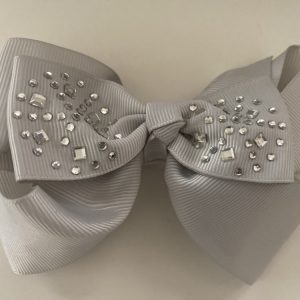 Product Image and Link for Gray 4′ Rhinestone Studded Hair Bow