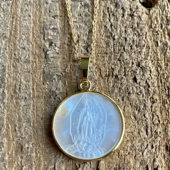 Product Image and Link for Estrella & Luna Our Lady of Guadalupe Mother Mary Necklace
