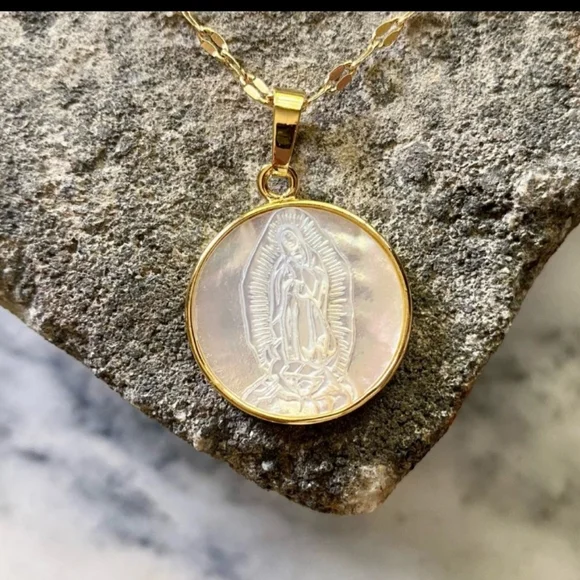 Product Image and Link for Estrella & Luna Our Lady of Guadalupe Mother Mary Necklace