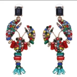 Product Image and Link for Crystal Lobster Earrings – Multi Color