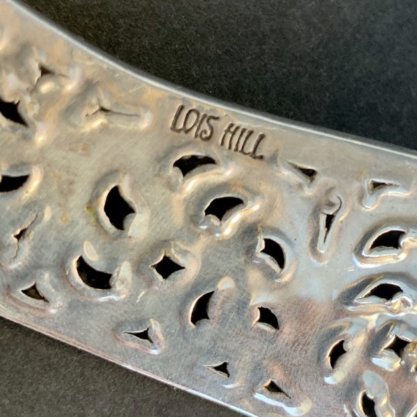 Product Image and Link for Lois Hill Sterling Silver Granulated Classic Cut Out Swirl Chevron Cuff Necklace