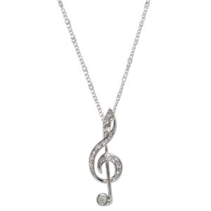 Product Image and Link for Silver Treble Clef Pendant
