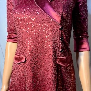 Product Image and Link for Burgundy Sequin Jazz Unitard – Menswear Inspired
