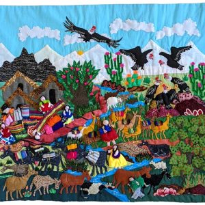 Product Image and Link for Daily Life in a Mountain Village Arpillera