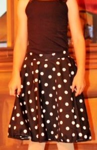Product Image and Link for Black with White Polka Dot Swing Skirt