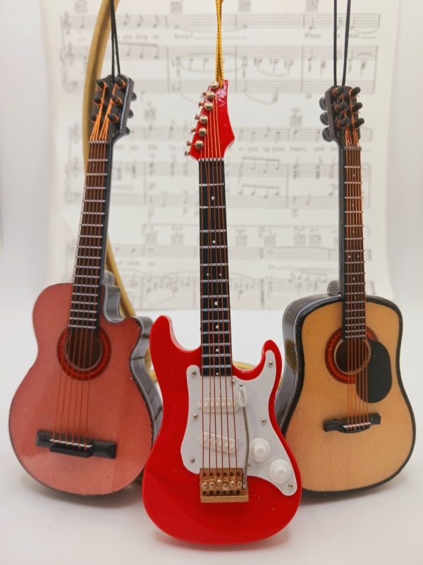 Product Image and Link for Guitar Trio Assortment Ornaments