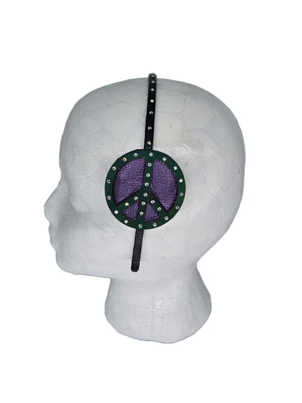 Product Image and Link for Leather Peace Sign Headband