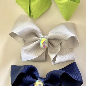 Product Image and Link for 3-Piece Pearlescent Big Jewel 4″ Assorted Color Bows