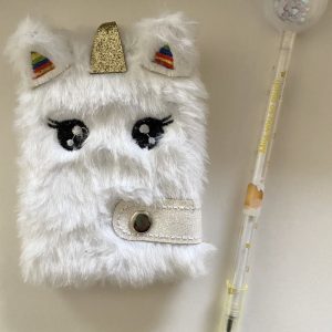 Product Image and Link for My First L’il Mini Diary – Fuzzy White Unicorn with Unicorn Inkpen