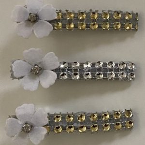 Product Image and Link for 3- Piece Barrettes Trimmed with Rhinestones & Flowers for Tween Girl