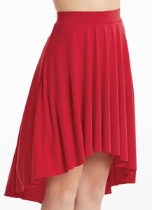 Red Matte Jersey Mid-Length Skirt - California Shop Small