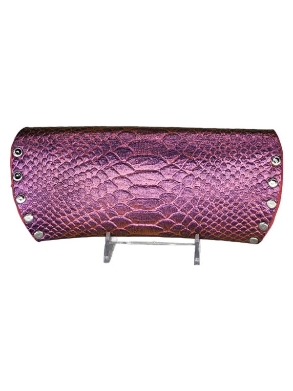 Product Image and Link for Leather Pink Reptile Sunglass Case