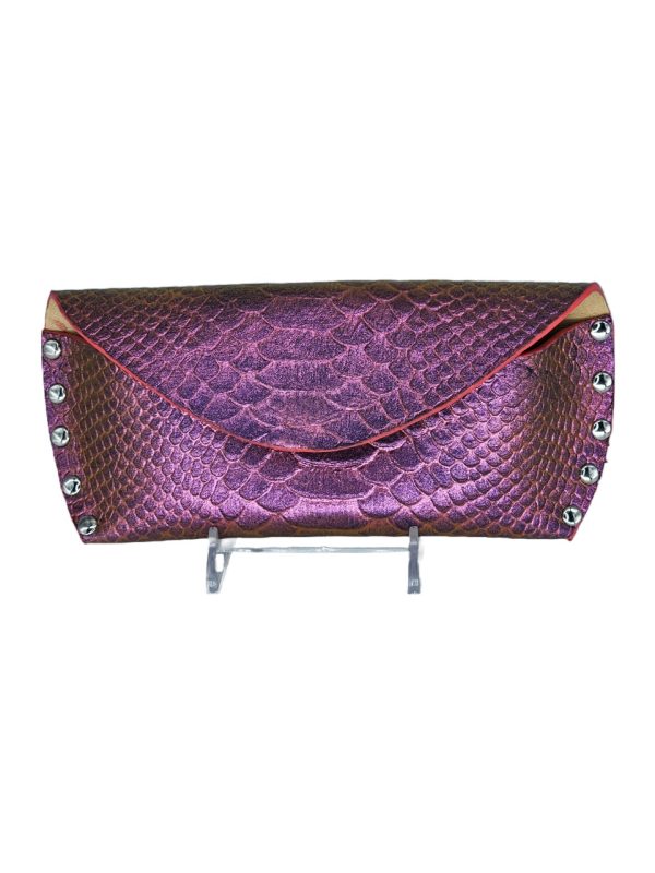 Product Image and Link for Leather Pink Reptile Sunglass Case