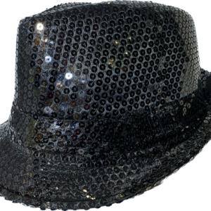Product Image and Link for Black Sequin Fedora – Child/Tween Size