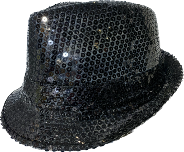 Product Image and Link for Black Sequin Fedora – Child/Tween Size