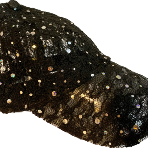 Product Image and Link for Black Lace Hologram Dot Baseball Cap