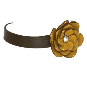 Product Image and Link for Leather Flower Choker Yellow