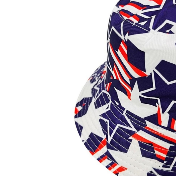 Product Image and Link for Stars and Stripes Americana Flag Bucket Hats Navy