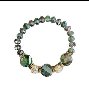 Product Image and Link for Crystal and Glass Bead Stretch Bracelet