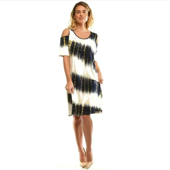 Cold Shoulder Tie Dye Dress California Shop Small