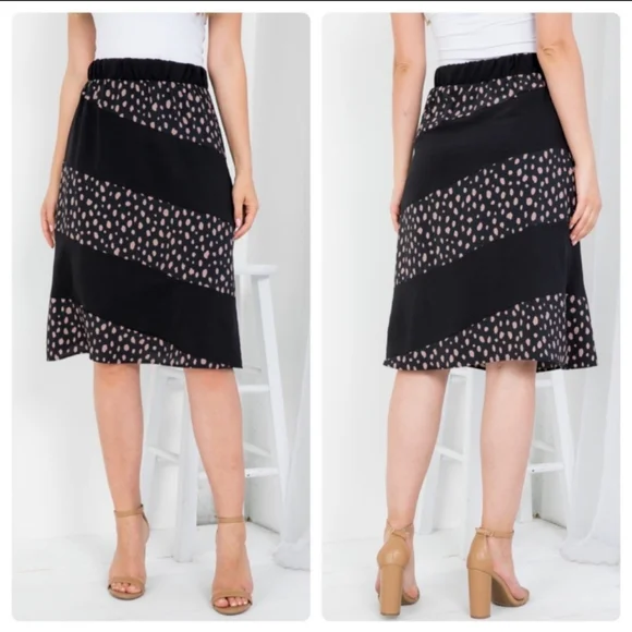 Product Image and Link for Animal Print Color Block A-line Skirt XL