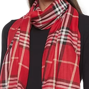 Product Image and Link for Red Classic Plaid Lightweight Scarf