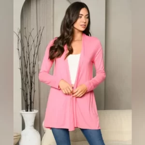 Product Image and Link for WOMEN’S LONG SLEEVE SOLID OPEN CARDIGAN Large